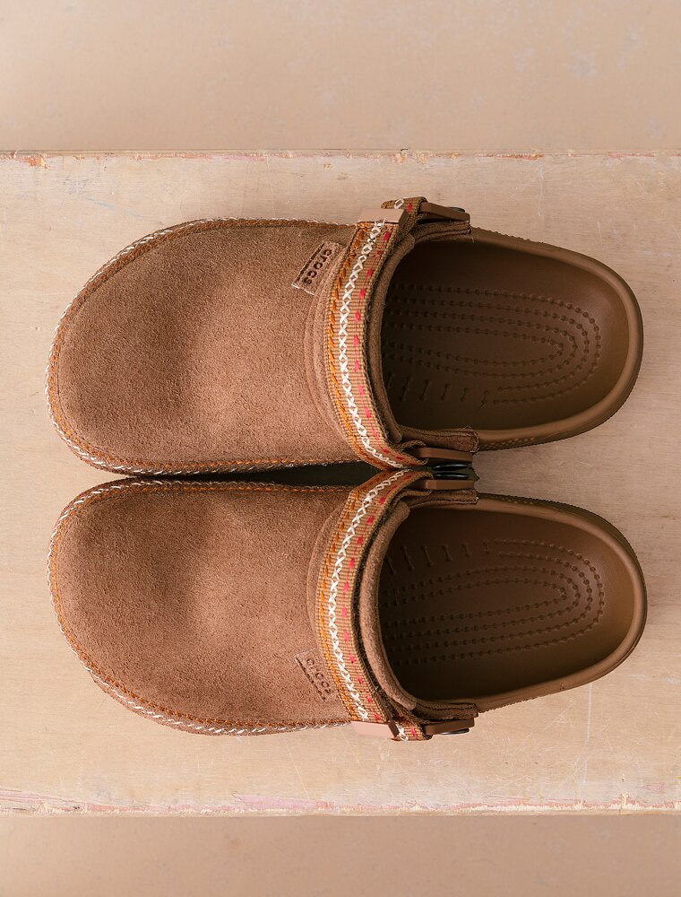 Crafted Vegan Suede Stitch clogs - Sepia
